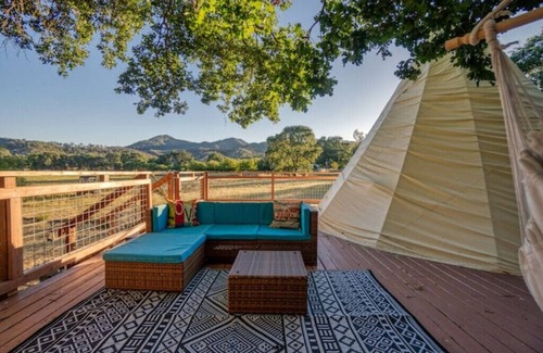Upper Lake RV Rental | Hidden Oasis! Unique Teepee Stay w/Farm Animalsn