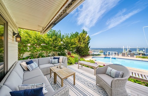 Mantoloking House | High-end Bay front Oasis with Pool and Short Walk to Beach