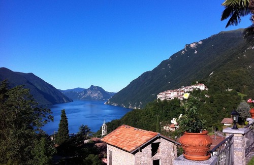 San Mamete Villa | High-quality furnishings, terrace, great view of Lake Lugano, pool, WLAN, TV