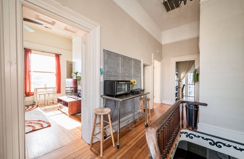 Central Business District Apartment | Historic Downtown Loft, Private Deck with View and outdoor Firepit