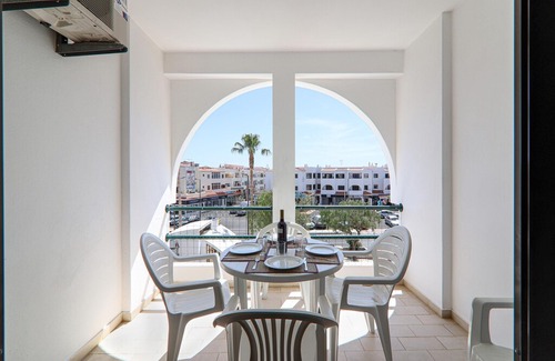 Santa Eulalia Apartment | Holiday Apartment Apartamentos Ninho das Gaivotas 510 with Wi-Fi, A/C, Pool, Garden & Balcony; Parking Available