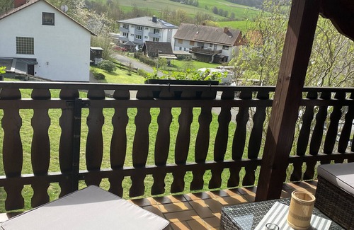Bad Wildungen Apartment | Holiday Apartment "Zur Schönen Aussicht" with Mountain View, Balcony and Wi-Fi