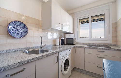 Chipiona Apartment | Holiday Apartment "Doña Amparo Chipiona Playa De Regla" with Sea View & Shared Pool