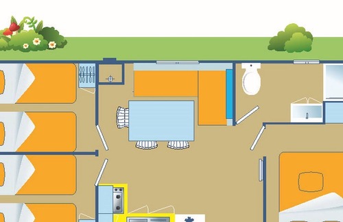 Gralaoni-Pralesi-Cisano House | Holiday Village Cisano San Vito - Mobilehome Happy Premium with panoramic view (3369)