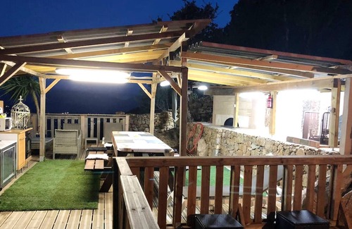 Olmeto Ski Chalet | Homerez - Chalet for 5 ppl. with swimming-pool, sea view and terrace at Olmeto