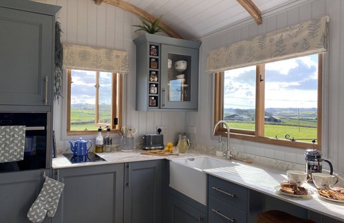 Bridport Cabin | Honey Bee - Bespoke handmade shepherd's hut with a stylish and modern interior.