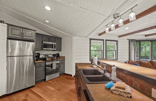 Boone Cabin | Hot tub! Bunks! Fireplace! Close to Downtown Boone and Skiing! Dog Friendly!