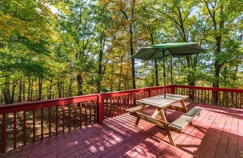 Berkeley Springs Cabin | Hot Tub, Large Deck, WiFi, Fire Pit at Chalet Cabin