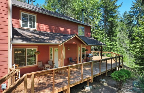 Puget Sound House | Huge deck with large hot tub and views!