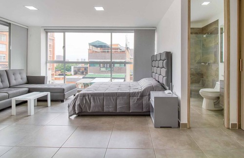 Medellin Apartment | Huge Studio with Terrace on the 4th Floor with city view