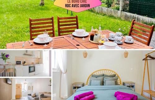 Valenciennes Apartment | Idéal PRO & Couple - 2 Logements Thème Boho Chic RDC & Dandy 1er étage - Quartier Calme - Jardin - WIFI HD - Smart TV - Parking Gratuit - Proche Centre & Transports - Ask Home