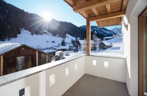 San Martino in Badia Apartment | Idyllic Apartment "Dolomiten" with Balcony, Garden & Wi-Fi