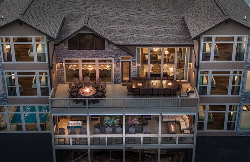 Gatlinburg Cabin | IMACULATE 7500 sqft Modern Downtown Cabin! 9 Master Suites! Indoor Pool! VIEWS