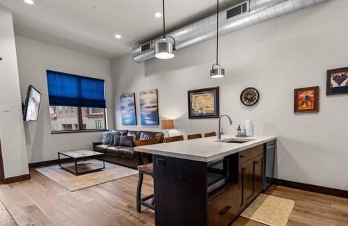 Whitefish Condo | Immaculate loft condo steps to shops, restaurants, Whitefish River and Whitefish Lake