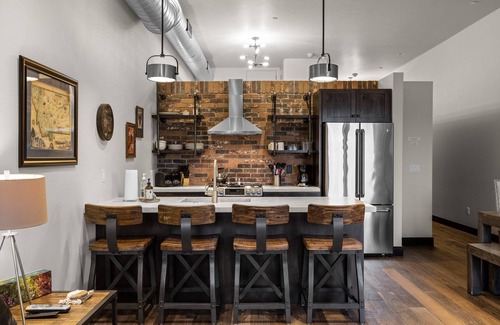 Whitefish Condo | Immaculate loft condo steps to shops, restaurants, Whitefish River and Whitefish Lake