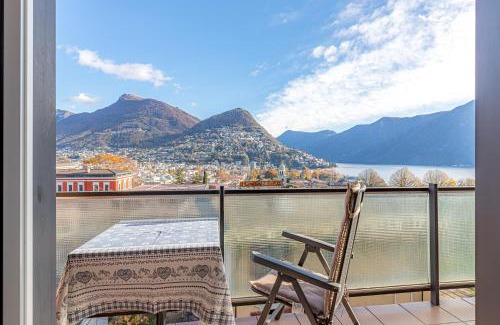 Lugano Apartment | Imperial of Lugano 4 with a lake view behind the station and 10 min from the lake