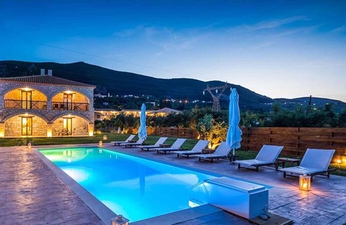 Alykes Villa | Impressive Stone-Built Villa, A/C and Private Pool just 650 meters from Alykes Beach Resort!
