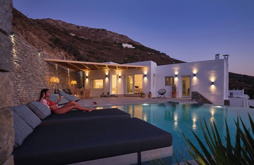 Paros Villa | Infinity sea view hillside villa with private pool