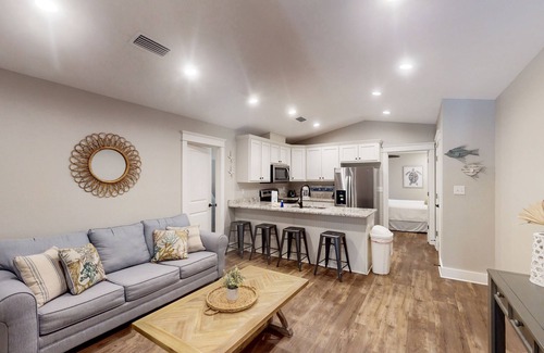 Dauphin Island House | Inviting home near the beach with balcony, full kitchen, central AC, & W/D