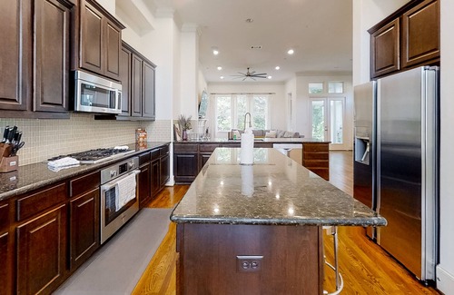 MacGregor House | Inviting home with private pool, fireplace & modern charm - walk to attractions