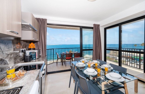 Bugibba Apartment | Islet Seafront Apartment Corner Terrace