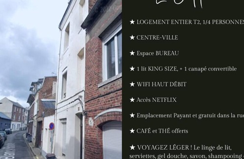 Saint-Quentin Apartment | Joli Duplex Tout Équipé Centre-ville Wifi Gratuit Netflix 1/2 Pers