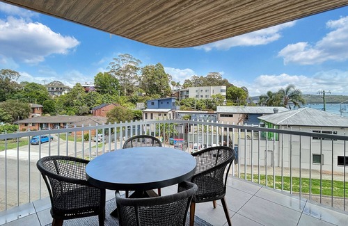 Batemans Bay Apartment | Joy at Ohana: Balcony & Pool Overlooking the Bay