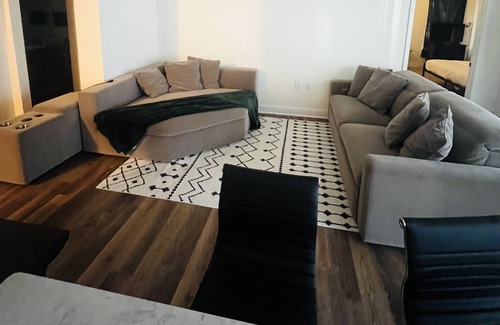 Charlotte Apartment | King suite with private bathroom. 2 bed & 2 full bath. Family and baby friendly.