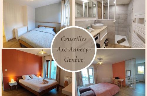 Cruseilles Apartment | L'écrin connecté-axe Annecy-Genève-wifi-confort