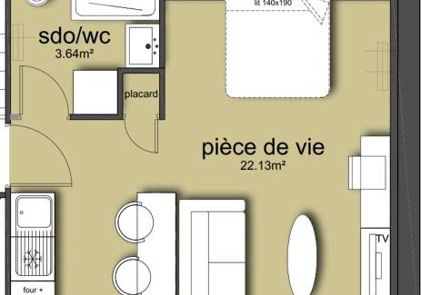 Fontenay-le-Comte Apartment | L'audacieux Studio lumineux rénové et équipé en centre ville