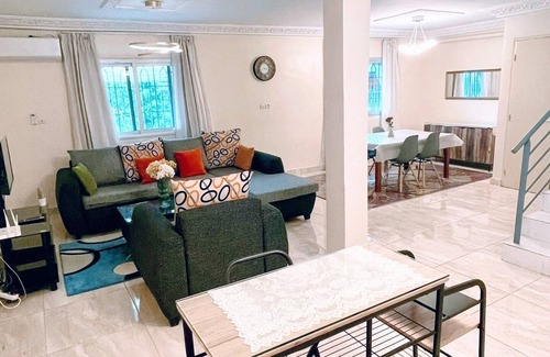 Angre Apartment | La Siesta Abidjan-Charming 2-bedroom Split-Mezzanine level apartment; WiFi-AC.