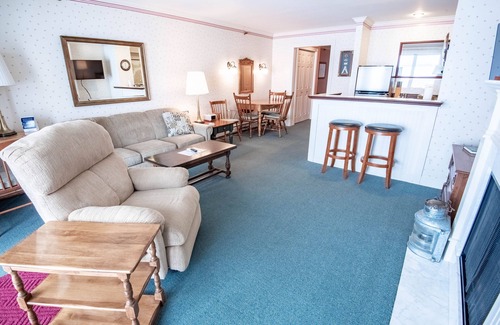 Boyne City Condo | Lake Charlevoix at Your Door | Ground-Level Balcony Escape | Private Beach