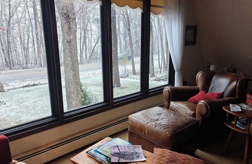 Iola Cottage | Lake + forest view 1650 sf cottage in rolling hills of Central Wis. LAKE ACCESS.