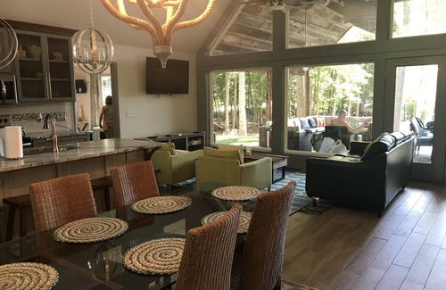 Jacksons' Gap House | Lake Martin home, lakefront, renovated house, no stairs- beach area