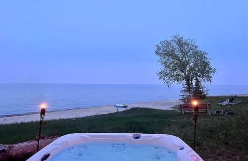 Manistique Cabin | Lake Michigan Cabin + Hot Tub & Spectacular Views Sleeps 8