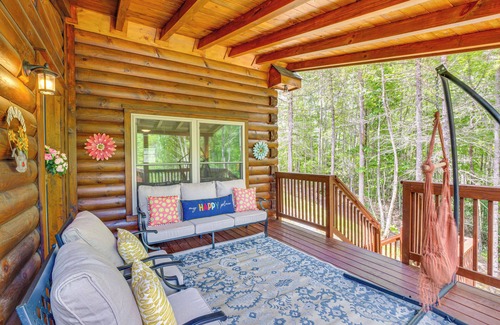 Elk Park Cabin | Lakefront Cabin in Elk Park w/Hot Tub & Mtn Views