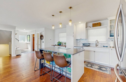 Malletts Bay House | Lakefront house, mountain views, hot tub, kayaks, floating dock, fireplace, bbq