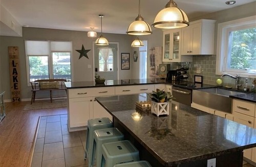 Pocono Pines House | Lakefront! Large lakefront home, familyroom, sunroom, with decking to enjoy the view!