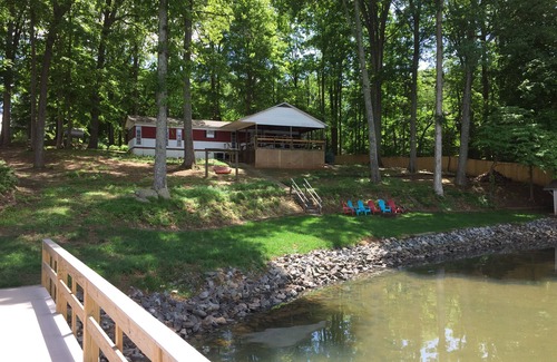 Mayhew House | Lakefront Retreat, new boathouse, gazebo on deep water