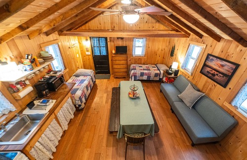 Voluntown Cabin | Lakeside Cabin on Beach Pond with Sauna and Beach Access