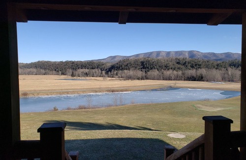 West Augusta House | Lakeside Log Home on Picturesque Private Farm