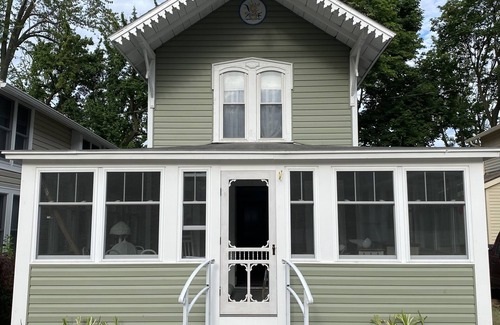 Lakeside House | Lakeside OH Cottage, large porch, lake views, steps to park & shopping
