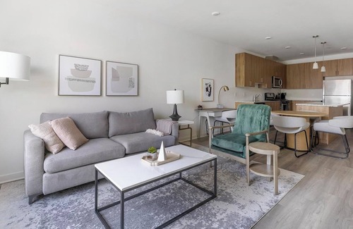 Carteret Apartment | Landing | Stylish 1BD, Rooftop Lounge, Gym