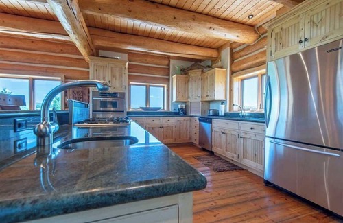 Driggs House | Large Log Home with Hot Tub and Teton Views!