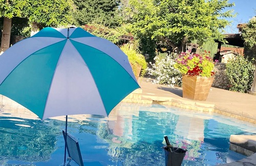 Morgan Hill Cottage | Large poolside King suite with private entrance