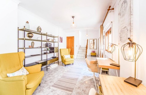 La Font d'en Carros House | Large Valencia townhouse near the sea, with private bar area, courtyard with outdoor Jacuzzi, roof t