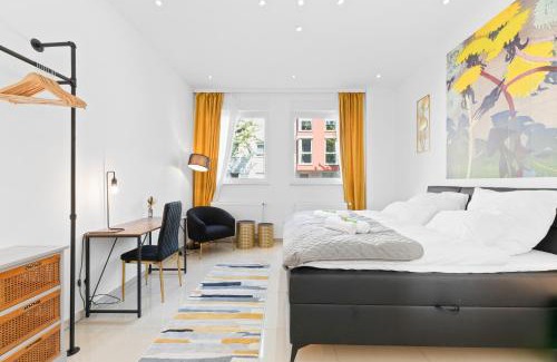 Alt-Muhlburg Apartment | Lemon3 - privater Garten mit Grill, Mini-Gym, zentral in Karlsruhe