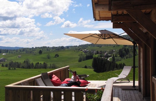 Foncine-le-Haut Ski Chalet | Les Eterlous" character chalet, breathtaking view of the valley.