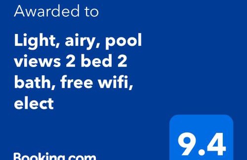 Khao Takiab Apartment | Light, airy, pool views 2 bed 2 bath, free wifi, elect