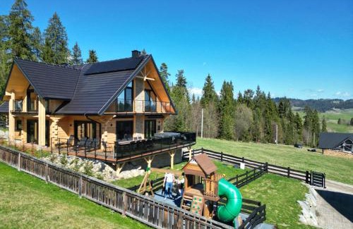 Lapsze Nizne Villa | LK Forest Villa luksusowe domy z basenem z jacuzzi, sauną, grotą solną, salą bilardową i ogrodem